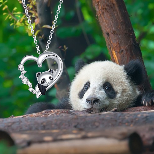 925 Sterling Silver Cute Baby Panda Necklace