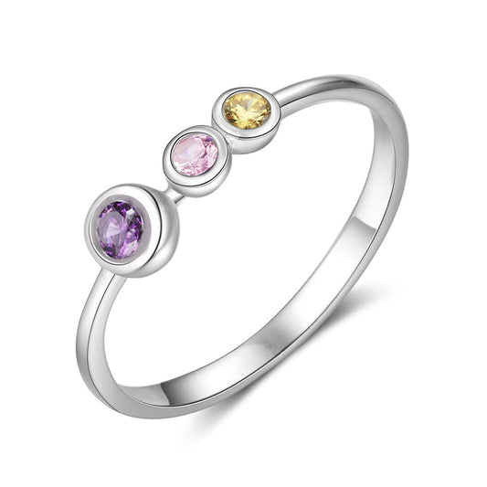 925 Sterling Silver Personalized Birthstone Ring
