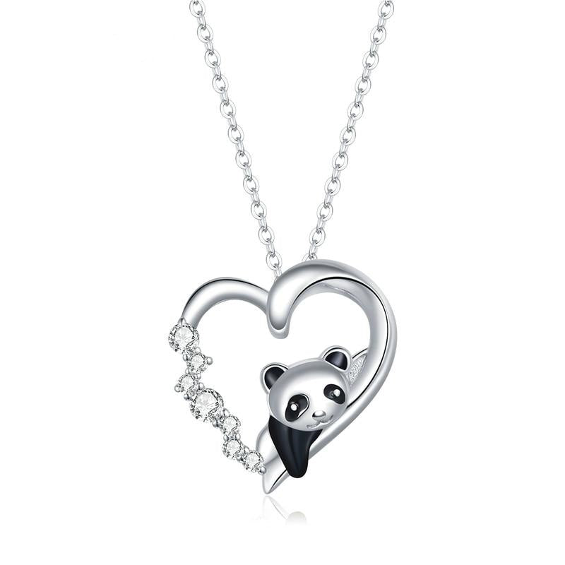 925 Sterling Silver Cute Baby Panda Necklace