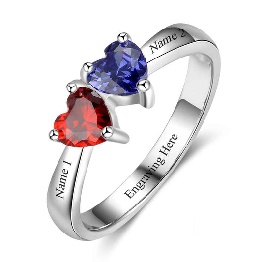 Personalized Ring Custom Engrave Names Birthstone Ring