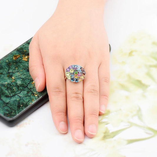 Natural Gemstone Colorful Elegant Ring