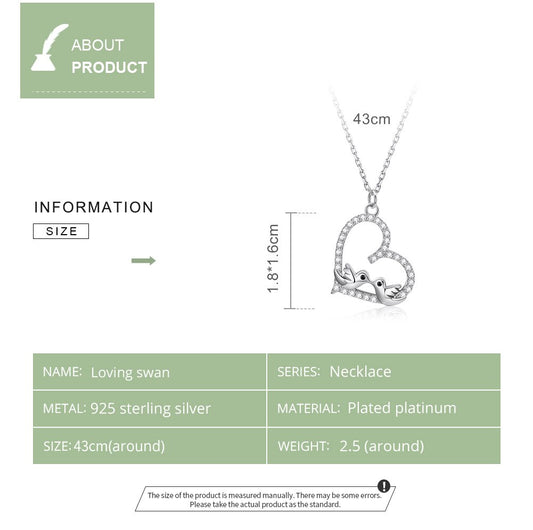 925 Sterling Silver Loving Bird Pendant Necklace