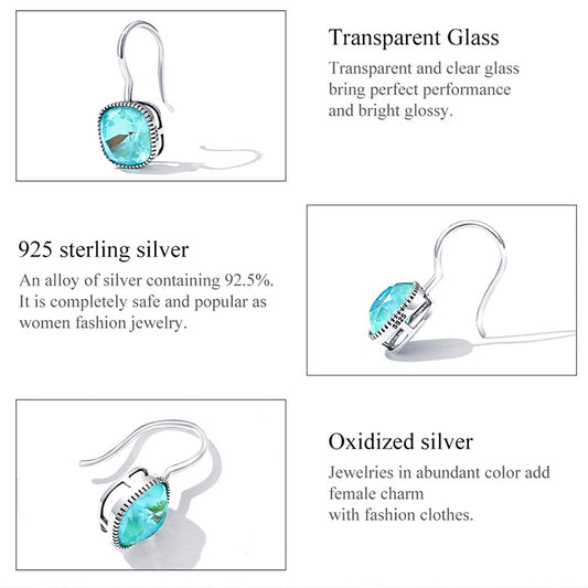 925 Sterling Silver Mocha Fluorescent Hook Earrings