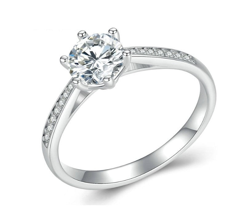 0.8CT Moissanite 925 Sterling Silver Zircon Ring