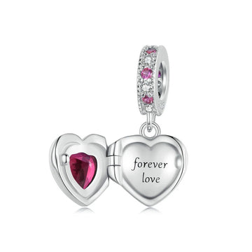 925 Sterling Silver Love Heart Charm Beads