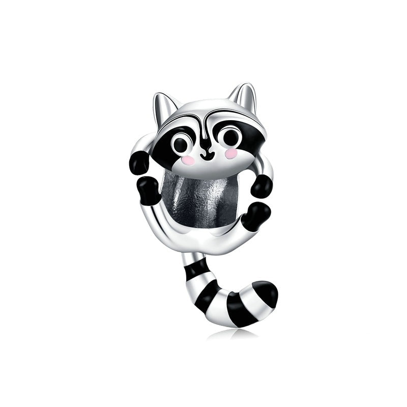 925 Sterling Silve Raccoon Charm Beads