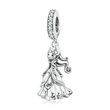925 Sterling Silver Cute Little Princess Charms Beads