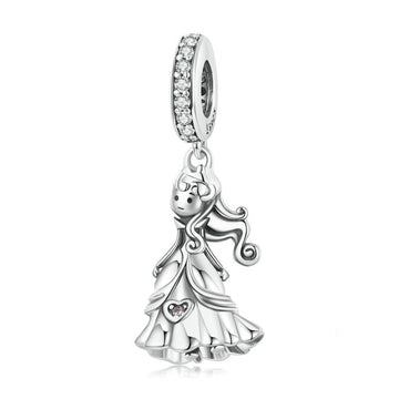 Dijes de princesas adorables de plata de ley 925