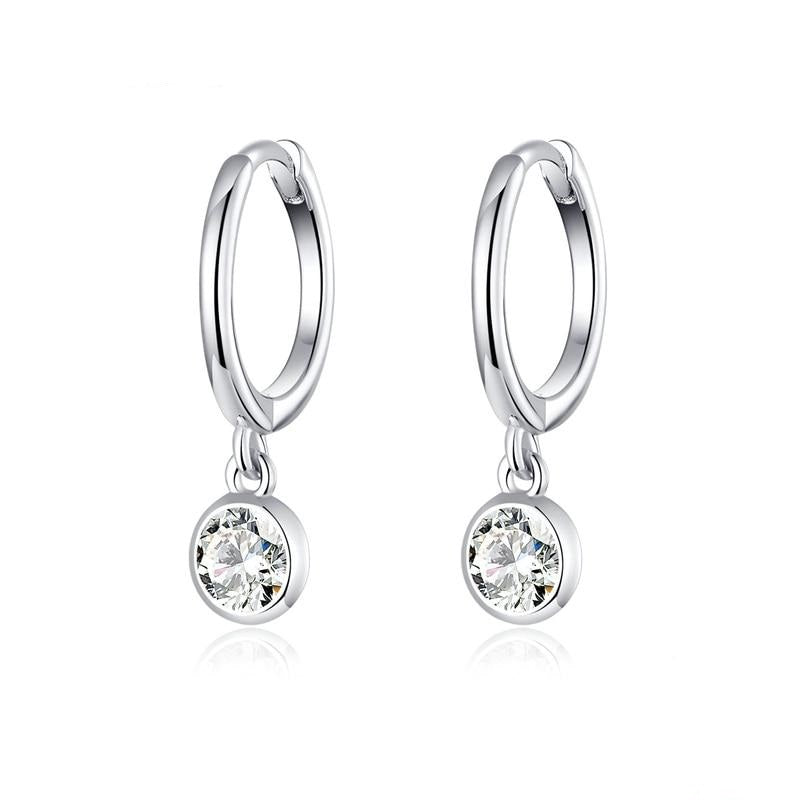 925 Sterling Silver Waterdrop Hoop Earrings
