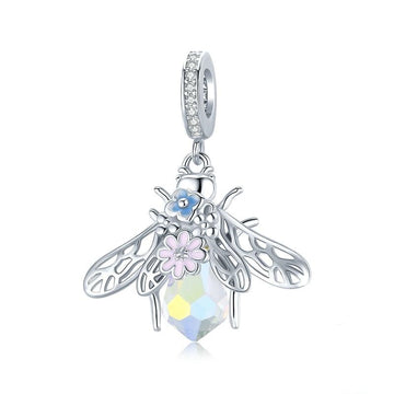 925 Sterling Silver Colorful Bee Charm Beads
