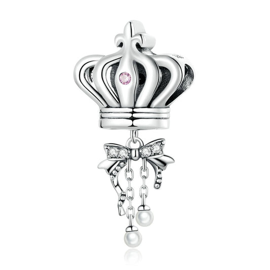 925 Sterling Silver Crown DIY Charm Beads