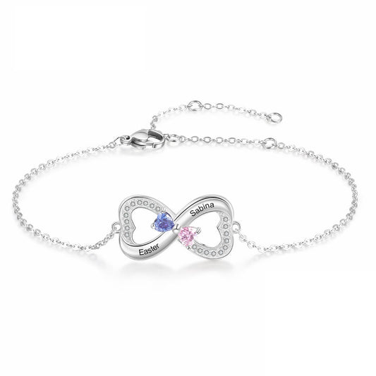 925 Sterling Silver Customized Infinity Bracelet