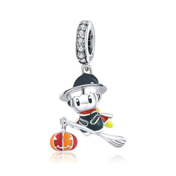 925 Sterling Silver Cute Lovely Witch Charm Beads