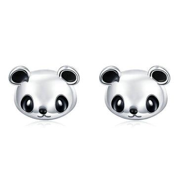 925 Sterling Silver Cute Panda Stud Earrings