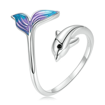 Anillo de delfín en plata de ley 925