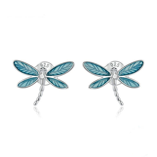 925 Sterling Silver Dragonfly Earrings