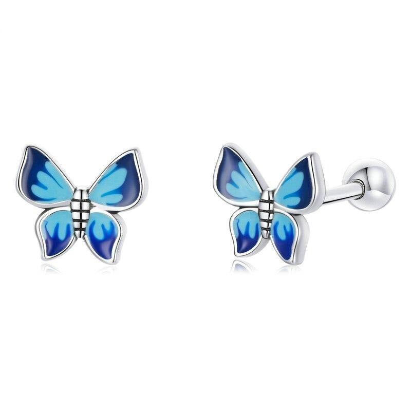 925 Sterling Silver Hypoallergenic Butterfly Earrings
