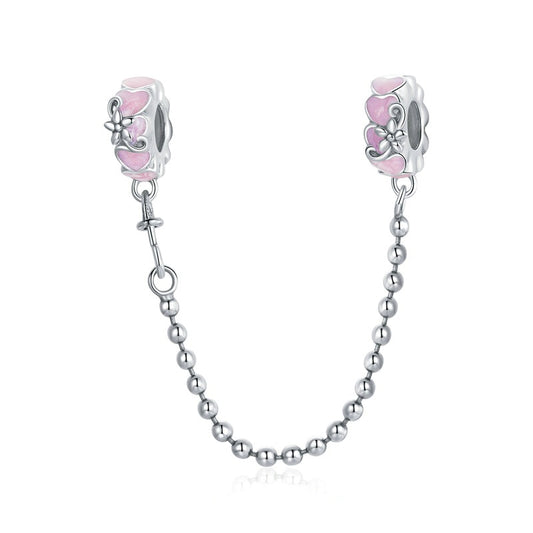 925 Sterling Silver Enamel Purple Glass Charm Beads
