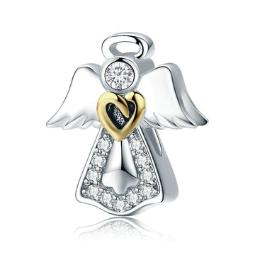 925 Sterling Silver Guardian Angel Charm Beads