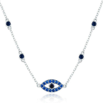 Collana blu con occhio portafortuna Guardian in argento sterling 925