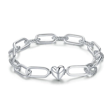 925 Sterling Silver Heart Love Bracelet