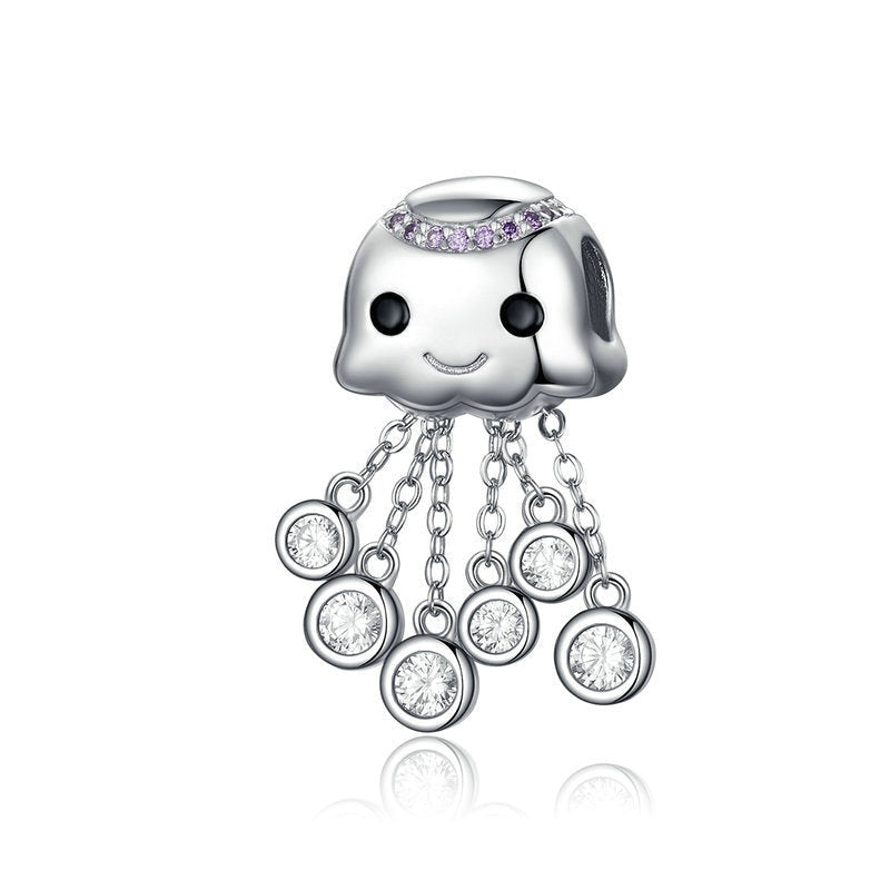 Dijes de medusa para niños en plata de ley 925