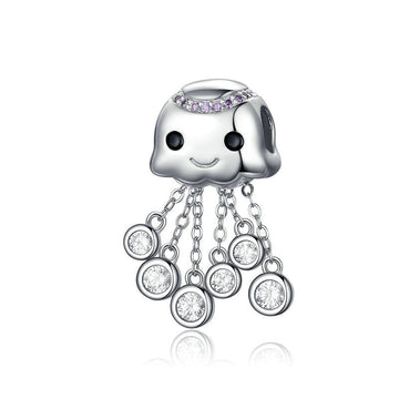 925 Sterling Silver Jellyfish Child Charm Beads