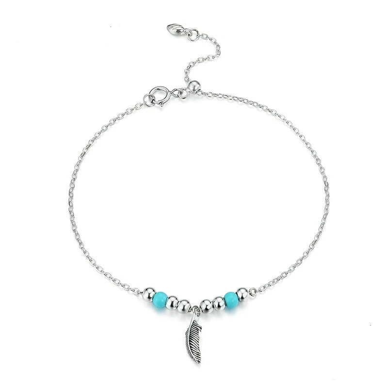 925 Sterling Silver Bohemia Style Feather Bracelet