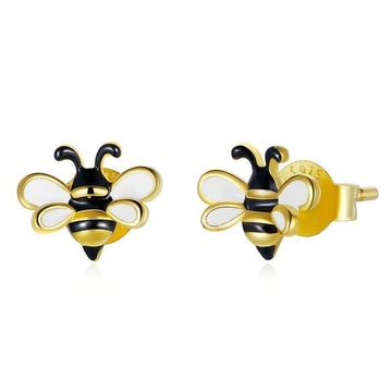 925 Sterling Silver Little Bee Earrings