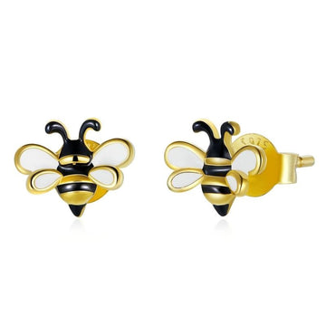 Orecchini a forma di piccola ape in argento sterling 925