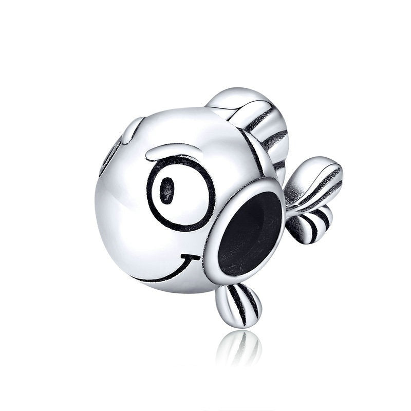 Dijes de pez payaso marino en plata de ley 925