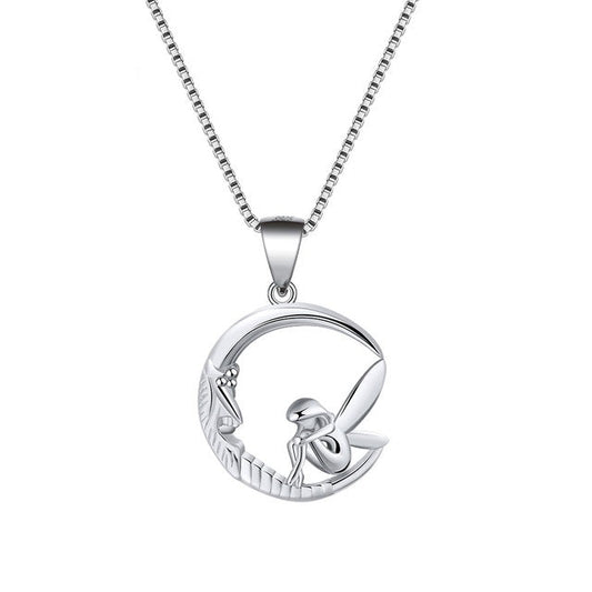 925 Sterling Silver Fairy Elf Angel Necklace