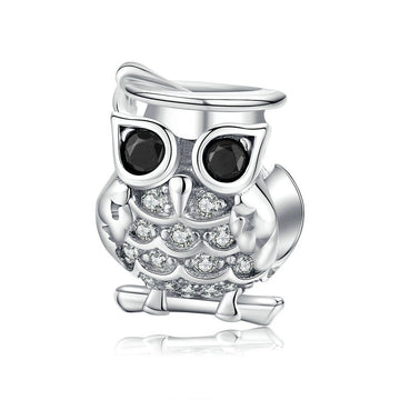 925 Sterling Silver Owl Charm Beads