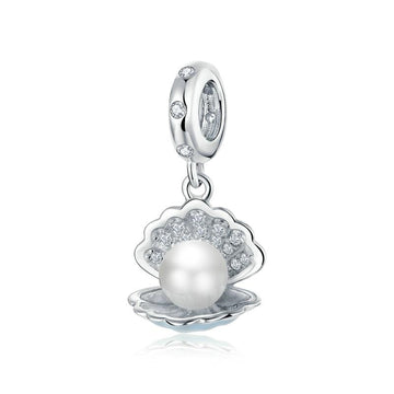 925 Sterling Silver Pearl in Shell Charm Beads