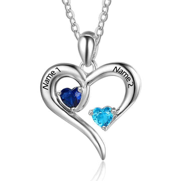 Collana personalizzata a forma di cuore in argento sterling 925