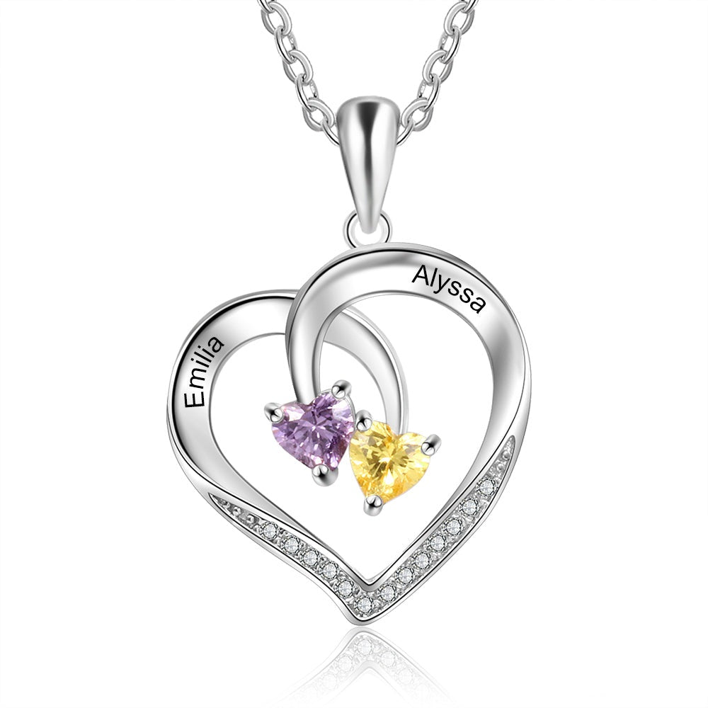 925 Sterling Silver Personalized Heart Necklace
