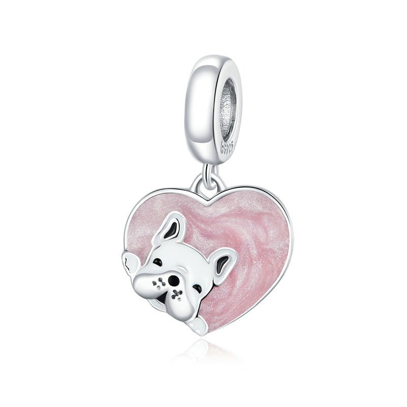 925 Sterling Silver Puppy with Love Charm Beads