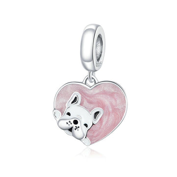 925 Sterling Silver Puppy with Love Charm Beads
