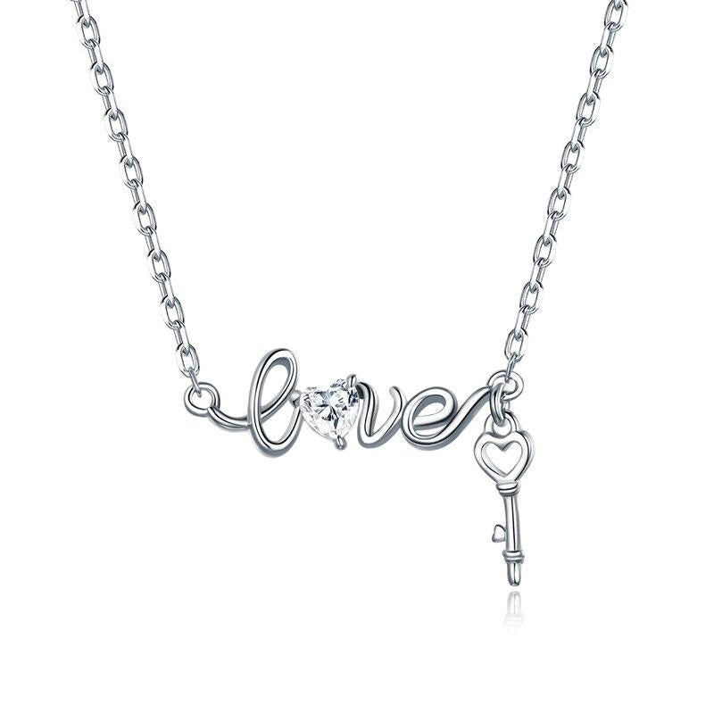 925 Sterling Silver Pure Love Letter Necklace