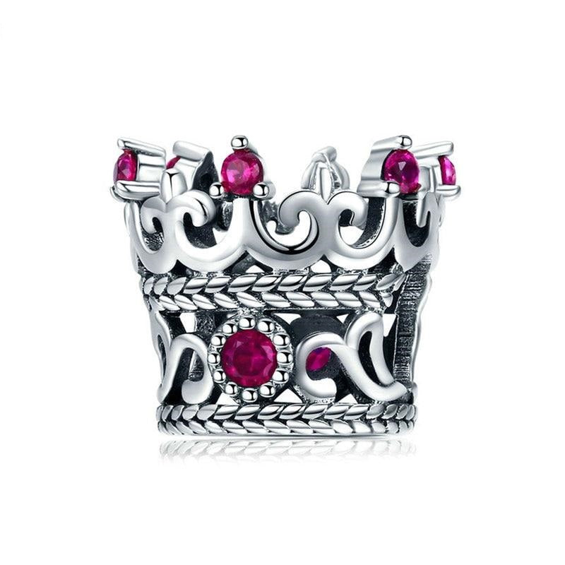 925 Sterling Silver Queen Crown Charm Beads