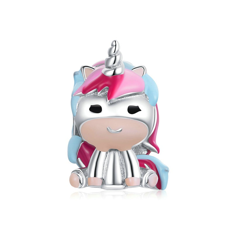 925 Sterling Silver Rainbow Horse Charm Beads