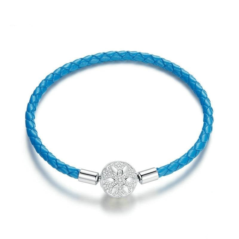 925 Sterling Silver Snowflke Clip Bracelet