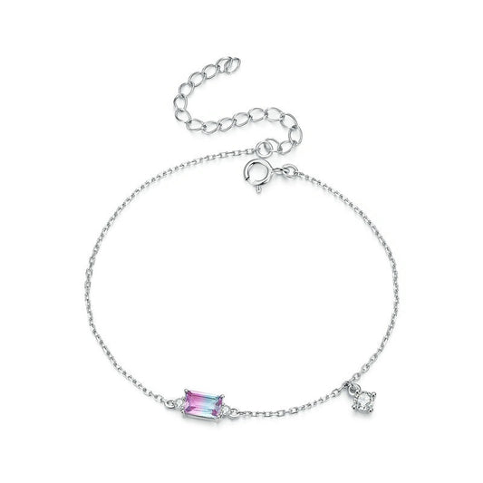 925 Sterling Silver Synthetic Tourmaline Bracelet