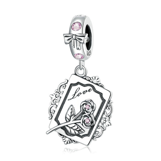 925 Sterling Silver Vintage Bows Rose Charm Beads