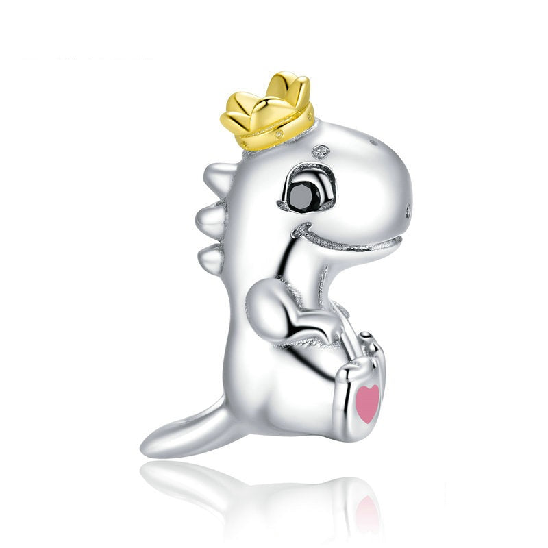 925 Sterling Silver Warm Little Dinosaur Charm Beads