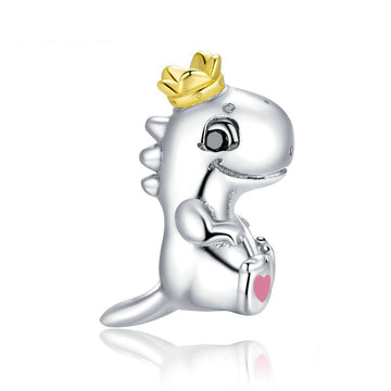 925 Sterling Silver Warm Little Dinosaur Charm Beads