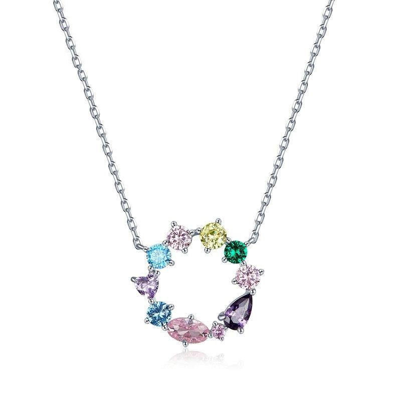 Collar de corona de plata de ley 925