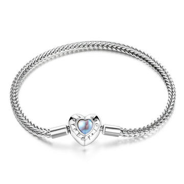 Braccialetto con perline a forma di cuore in argento sterling