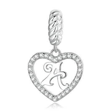 925 Sterling Silver Letter A to Z Alphabet Charm Beads