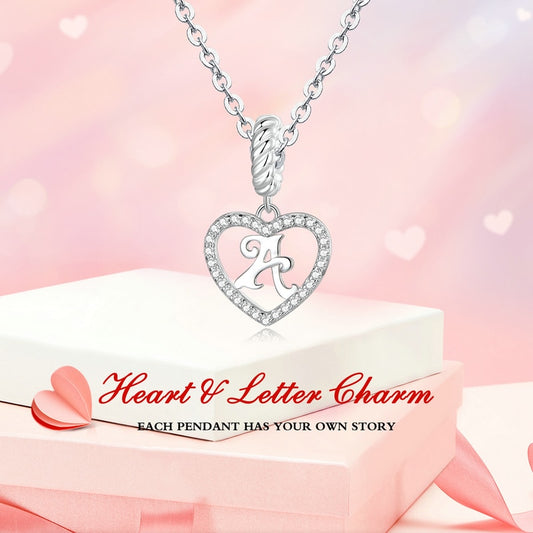 925 Sterling Silver Letter A to Z Alphabet Charm Beads